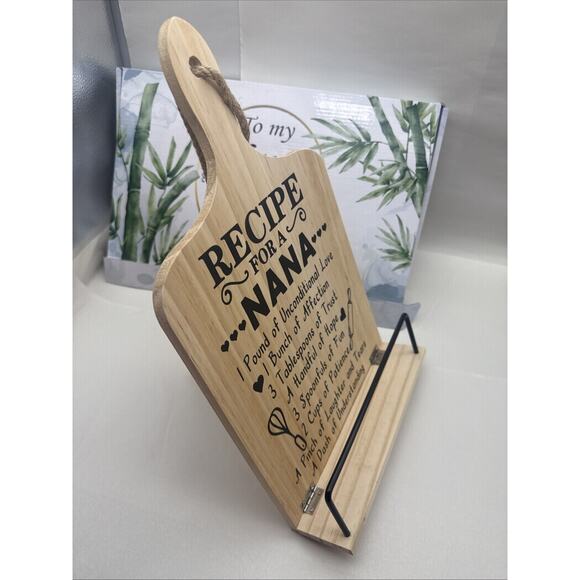 Nana Gifts, Foldable Wooden Cookbook Stand for Grandma, Unique Recipe Stand READ - Picture 8 of 14